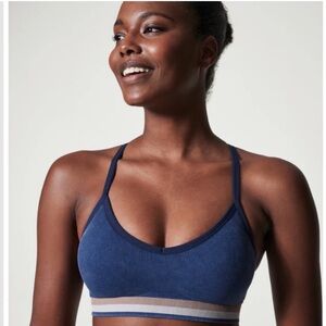 Spanx Seamless Acid Wash Sports Bra in Midnight Navy Size Small